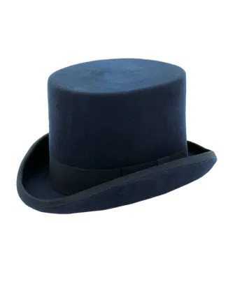 Chapeau Haut de Forme Bleu Marine 100% Laine