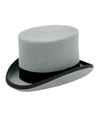 Chapeau Haut de Forme Gris 100% Laine