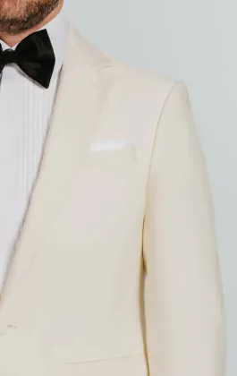 Veste de smoking blanche à revers cranté
