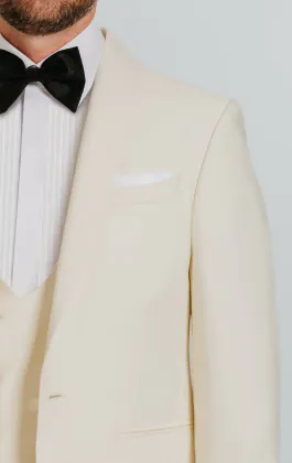Veste de smoking blanche à revers de châle
