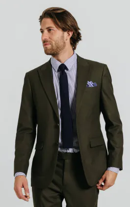 Veste de costume sergé vert foncé