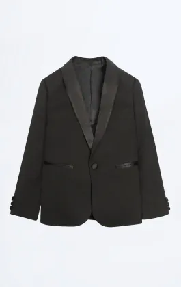 Veste de smoking noir pour garçon avec revers châle
