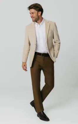Veste en velours côtelé beige