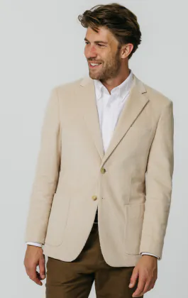 Veste en velours côtelé beige