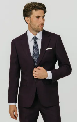 Veste de costume en sergé mûre