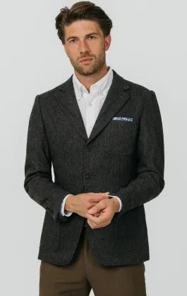 Veste en tweed barleycorn gris