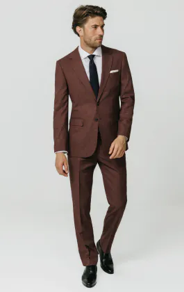 Veste de costume tisséee en bois de rose foncé