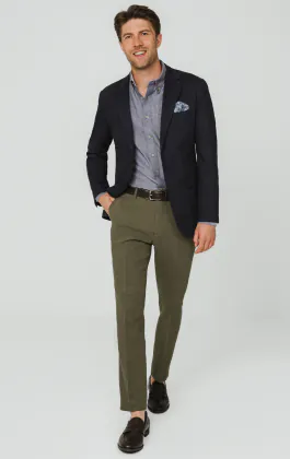 Veste en coton sergé bleu marine