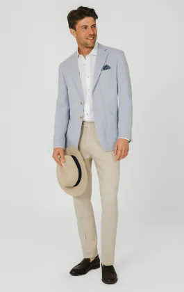 Veste en tissu texturé bleu clair