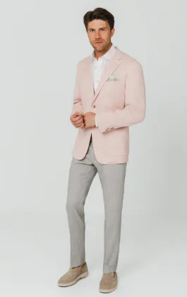 Veste en tissu texturé rose clair
