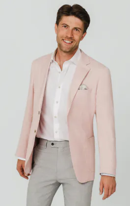 Veste en tissu texturé rose clair