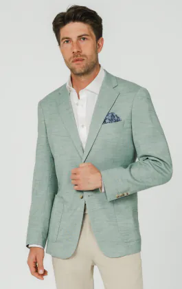 Veste en tissu texturé vert aqua