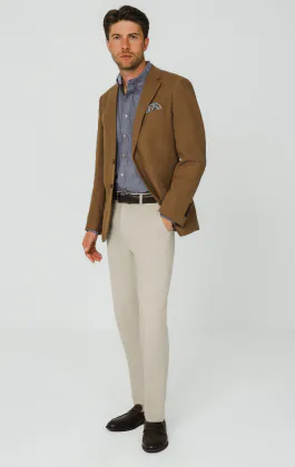 Veste en ramie marron moyen