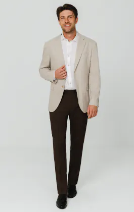 Veste à carreaux Prince of Wales beige