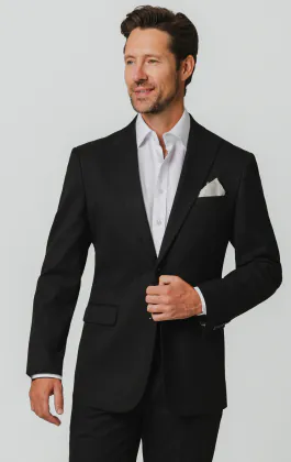 Veste de costume à fines rayures noires