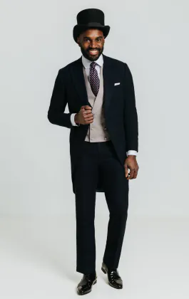 Veste de jaquette bleu marine à chevrons
