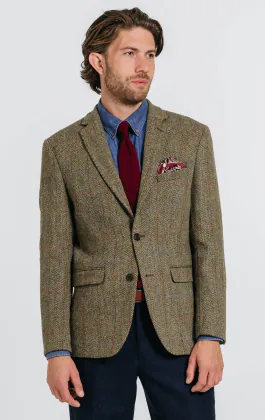Harris Tweed Veste verte à gros carreaux