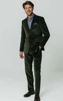 Veste en velours côtelé vert