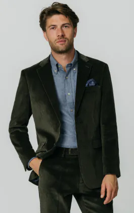 Veste en velours côtelé vert