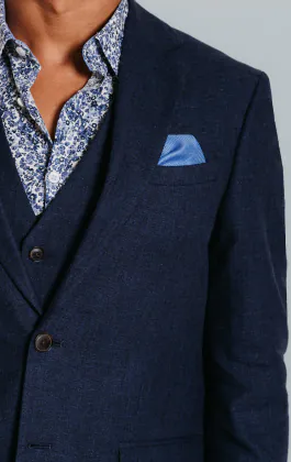 Veste en lin bleu marine