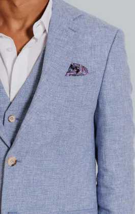 Veste en lin bleu clair