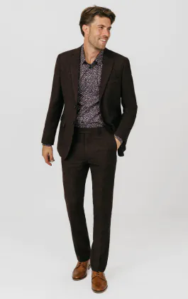 Veste en tweed Donegal bordeaux