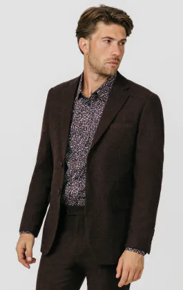 Veste en tweed Donegal bordeaux