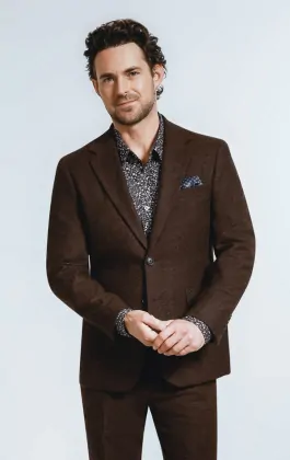 Gilet Bordeaux Tweed Donegal Avec Revers – Homme King & Priory