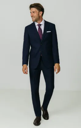 Veste de costume tweed donegal bleu marine