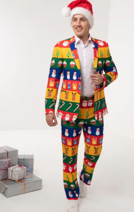 Costume de Noël Motif Papier Cadeaux de Noël