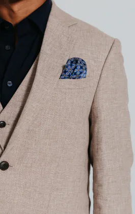 Veste en lin sable, coupe slim