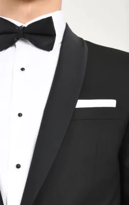Veste de smoking noir à col châle