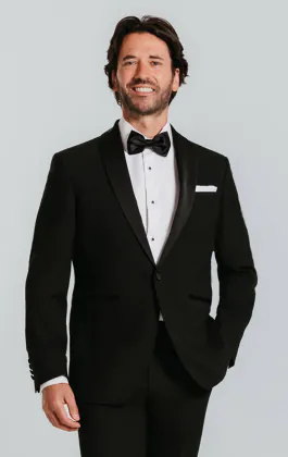 Veste de smoking noir à col châle