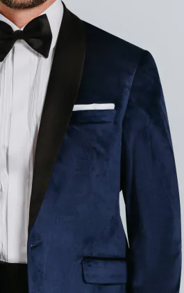 Veste velours bleu marine