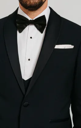 Veste de smoking bleu marine à col châle