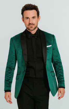 Veste velours slim vert