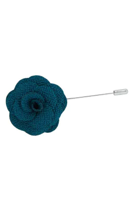 Épingle de col Fleur Bleu Sarcelle
