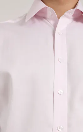 Rose chemise à chevrons, 100% coton, facile d'entretien
