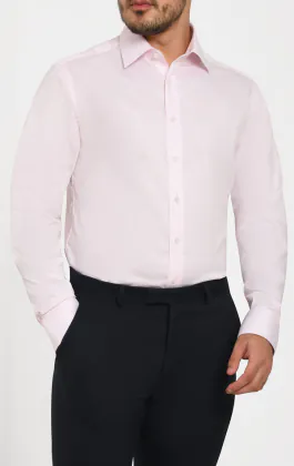 Rose chemise à chevrons, 100% coton, facile d'entretien