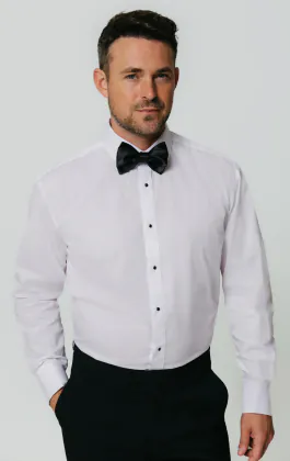 Chemise habillée blanche avec boutons amovibles
