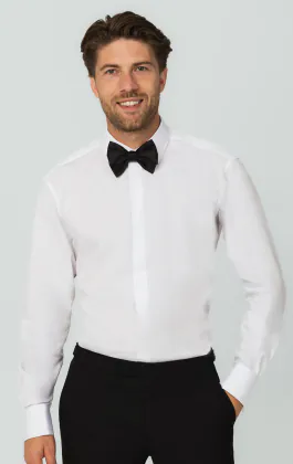 Chemise habillée unie, coupe slim, col standard, 100% coton