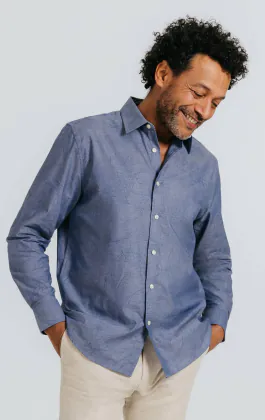 Chemise à imprimé floral bleu