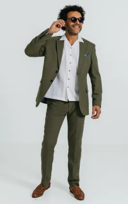 Chemise à manches courtes à motif gaufré et col cubain blanc