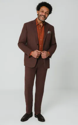 Chemise en lin rouille