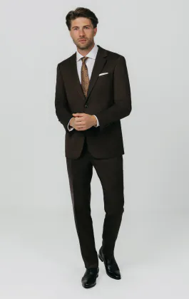 Costume sergé marron