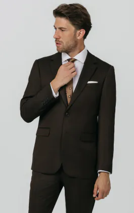 Costume sergé marron