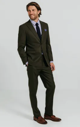 Costume sergé vert foncé