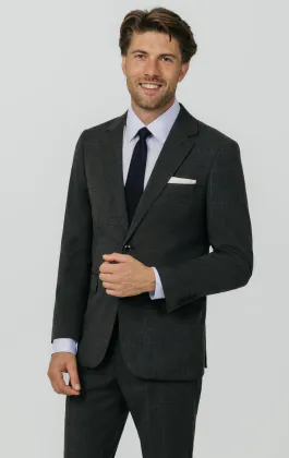 Costume à gros carreaux anthracite