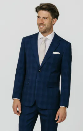 Costume à carreaux ombragé bleu roi