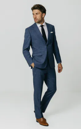 Costume à carreaux bleu